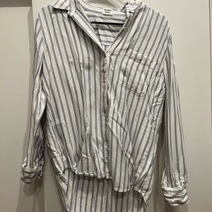 Sunday Best white & blue striped button down